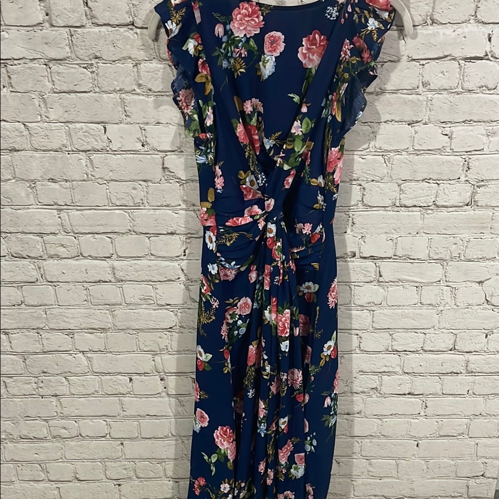 Altar'd State Floral Maxi Dress - Navy and Pink